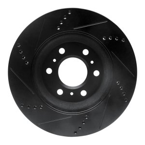 Buick Terraza Brake Rotor (1) - Front Right - R1 Concepts - Drilled & Slotted - Black - `06-`09